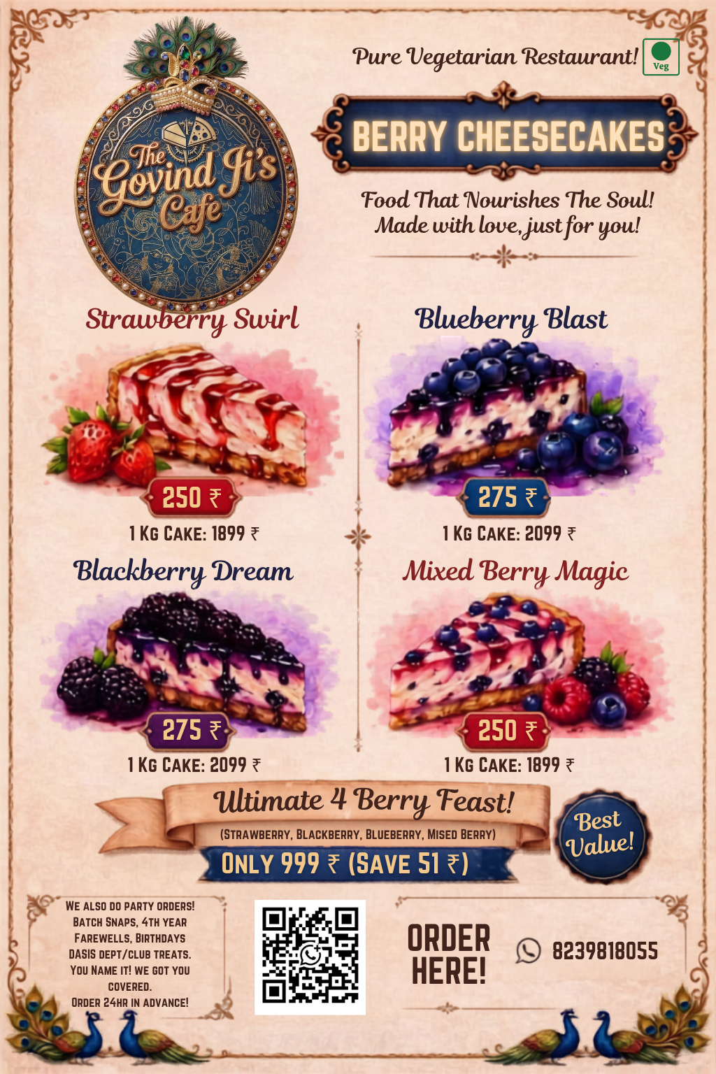 Final berry cheesecakes promotion poster